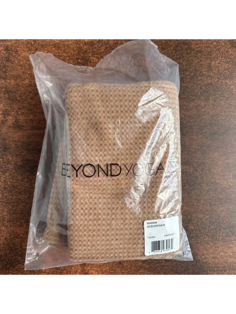 Beyond Yoga Waffle Knit Long Infinity Scarf Toffee Tan One Size NWT WA9048